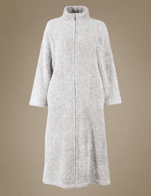 m&s zipped dressing gown